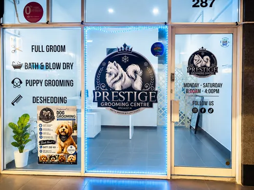 The Prestige Grooming Centre shopfront at 287 Bay Street, Brighton-Le-Sands